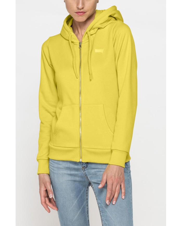 FELPA BASICA FULL ZIP CON CAPPUCCIO