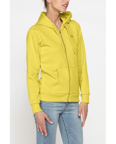 FELPA BASICA FULL ZIP CON CAPPUCCIO
