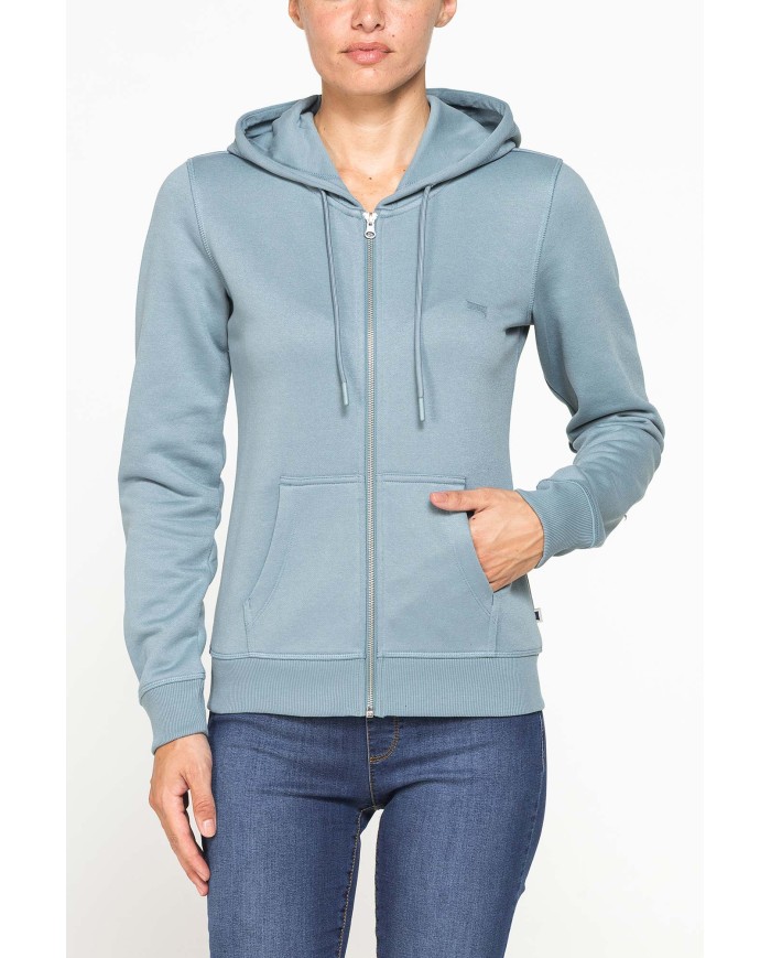 FELPA BASICA FULL ZIP CON CAPPUCCIO