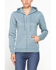 FELPA BASICA FULL ZIP CON CAPPUCCIO