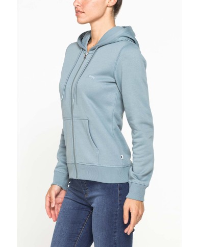 FELPA BASICA FULL ZIP CON CAPPUCCIO