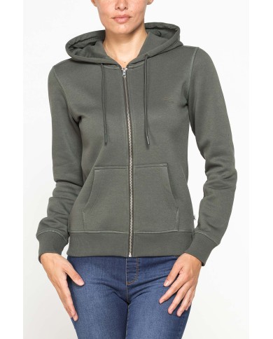 FELPA BASICA FULL ZIP CON CAPPUCCIO