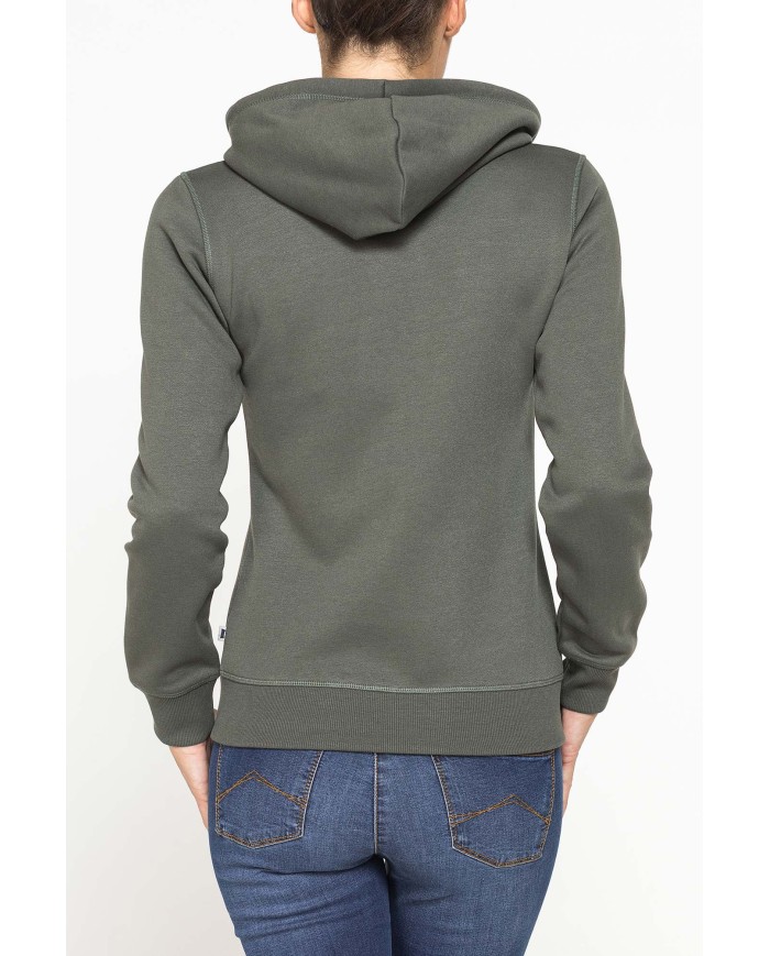 FELPA BASICA FULL ZIP CON CAPPUCCIO