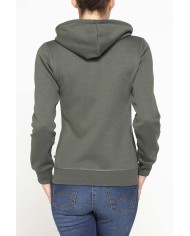 FELPA BASICA FULL ZIP CON CAPPUCCIO