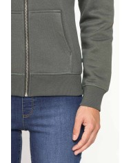 FELPA BASICA FULL ZIP CON CAPPUCCIO