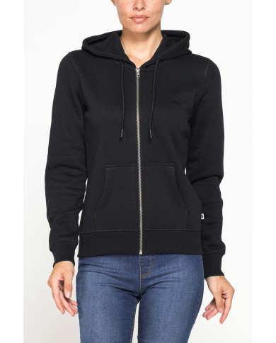 FELPA BASICA FULL ZIP CON CAPPUCCIO