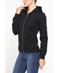 FELPA BASICA FULL ZIP CON CAPPUCCIO