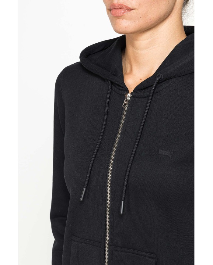 FELPA BASICA FULL ZIP CON CAPPUCCIO