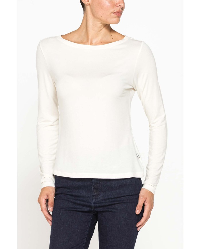 T-SHIRT A MANICHE LUNGHE IN MISTO MODAL