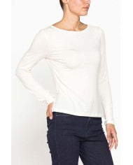 T-SHIRT A MANICHE LUNGHE IN MISTO MODAL