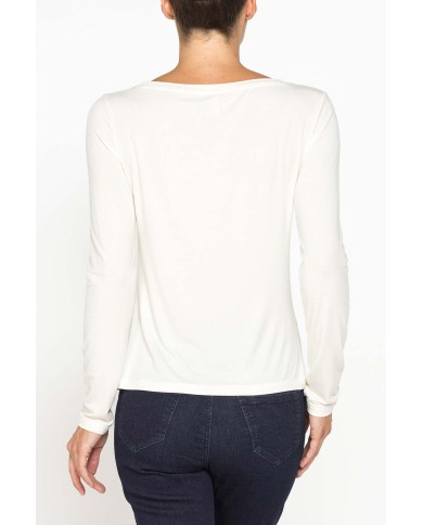 T-SHIRT A MANICHE LUNGHE IN MISTO MODAL