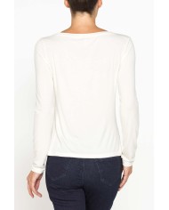 T-SHIRT A MANICHE LUNGHE IN MISTO MODAL