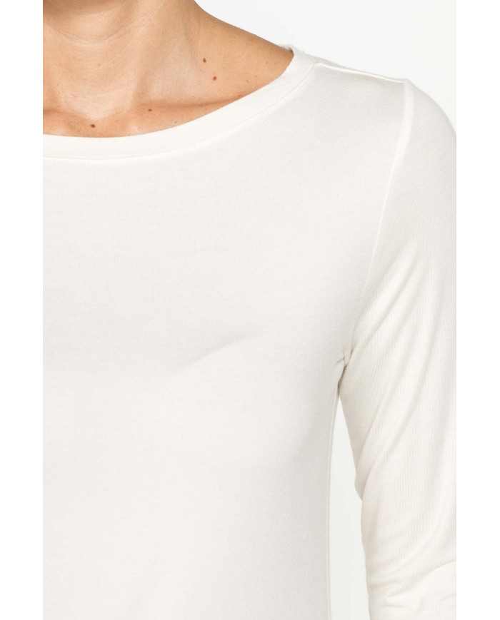 T-SHIRT A MANICHE LUNGHE IN MISTO MODAL