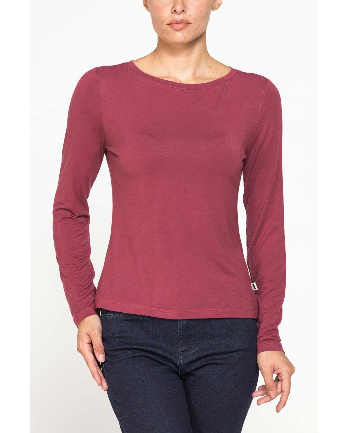 T-SHIRT A MANICHE LUNGHE IN MISTO MODAL