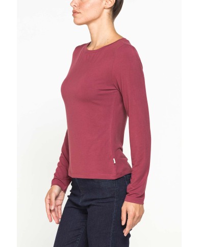 T-SHIRT A MANICHE LUNGHE IN MISTO MODAL