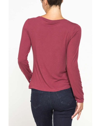 T-SHIRT A MANICHE LUNGHE IN MISTO MODAL