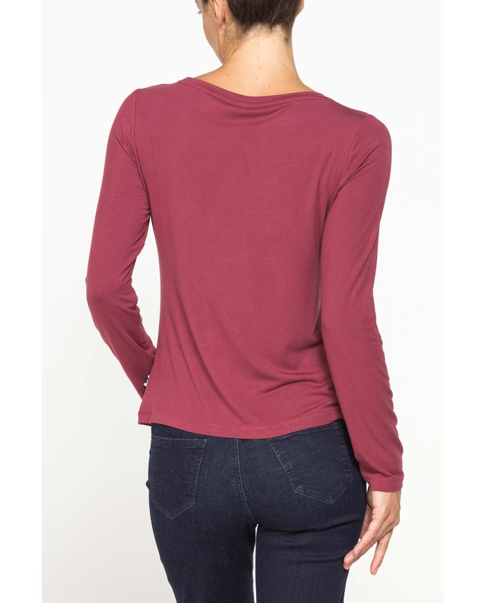 T-SHIRT A MANICHE LUNGHE IN MISTO MODAL