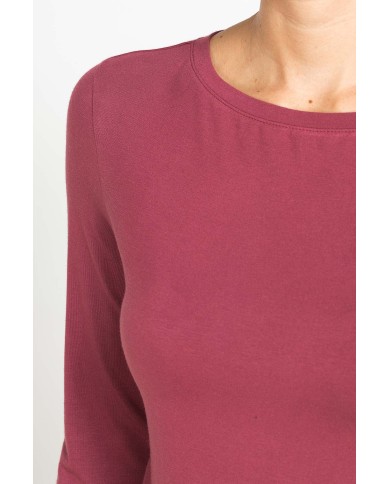 T-SHIRT A MANICHE LUNGHE IN MISTO MODAL