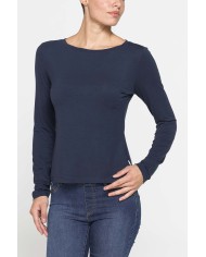 T-SHIRT A MANICHE LUNGHE IN MISTO MODAL