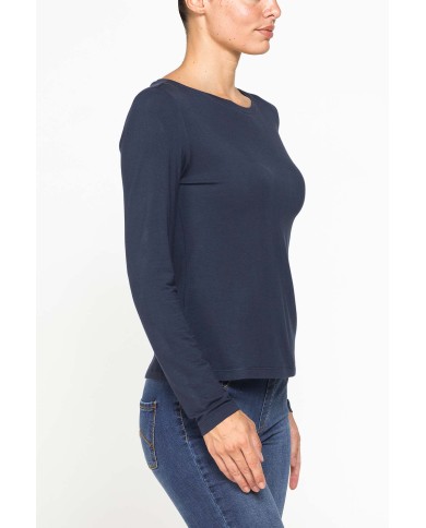 T-SHIRT A MANICHE LUNGHE IN MISTO MODAL