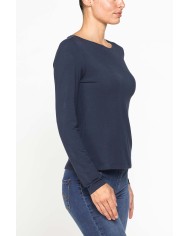 T-SHIRT A MANICHE LUNGHE IN MISTO MODAL