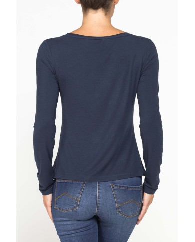 T-SHIRT A MANICHE LUNGHE IN MISTO MODAL