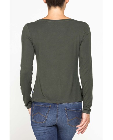 T-SHIRT A MANICHE LUNGHE IN MISTO MODAL