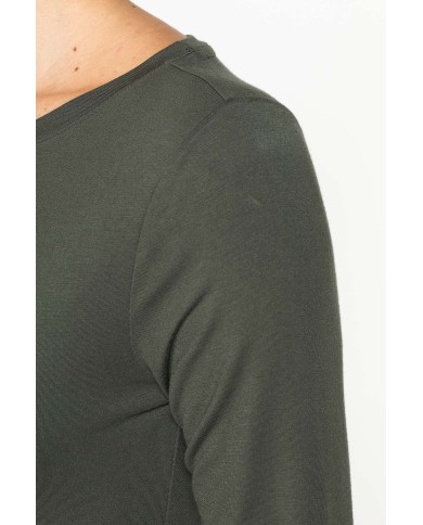 T-SHIRT A MANICHE LUNGHE IN MISTO MODAL