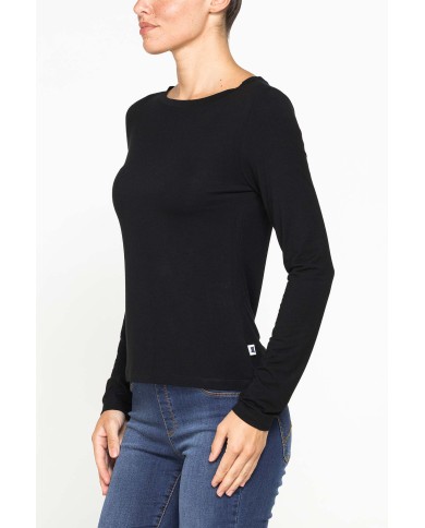 T-SHIRT A MANICHE LUNGHE IN MISTO MODAL