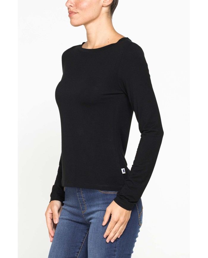 T-SHIRT A MANICHE LUNGHE IN MISTO MODAL