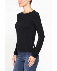 T-SHIRT A MANICHE LUNGHE IN MISTO MODAL