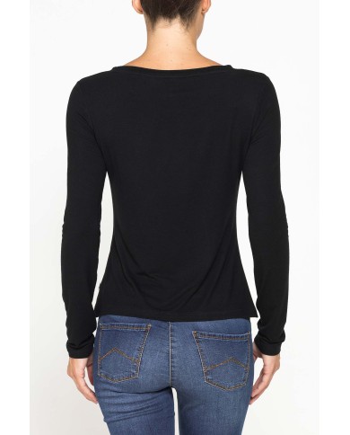 T-SHIRT A MANICHE LUNGHE IN MISTO MODAL