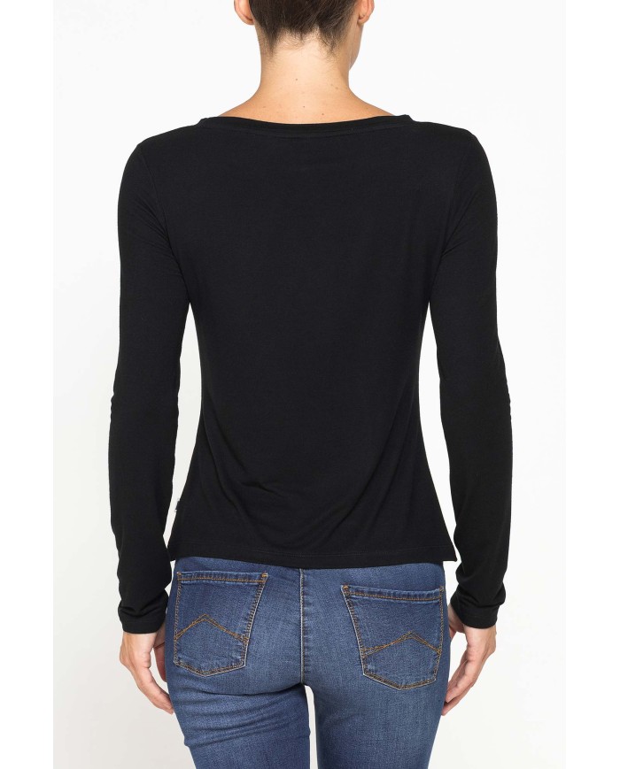 T-SHIRT A MANICHE LUNGHE IN MISTO MODAL