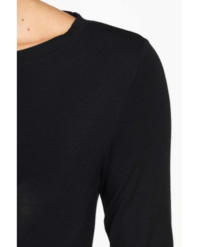 T-SHIRT A MANICHE LUNGHE IN MISTO MODAL