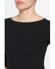 T-SHIRT IN MISTO LINO CON MANICA A 3/4