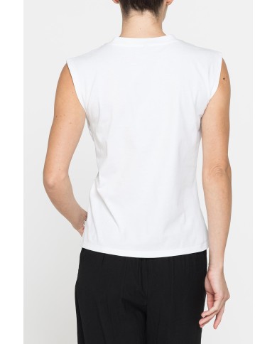 CANOTTA CON APPLICAZIONI GIOIELLO SULLO SCOLLO