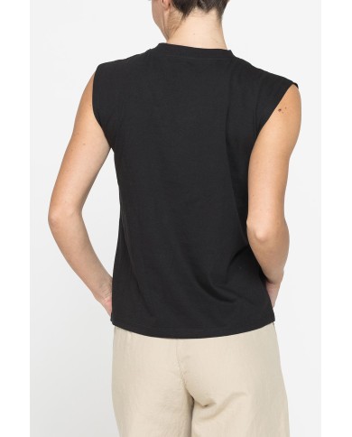 CANOTTA CON APPLICAZIONI GIOIELLO SULLO SCOLLO