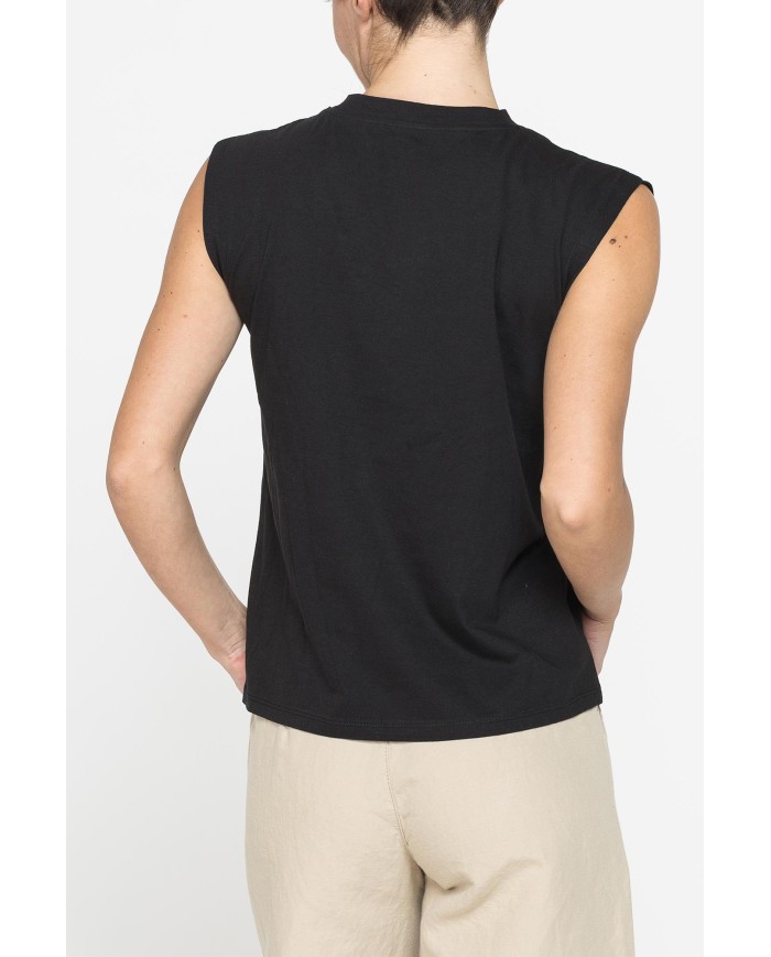 CANOTTA CON APPLICAZIONI GIOIELLO SULLO SCOLLO