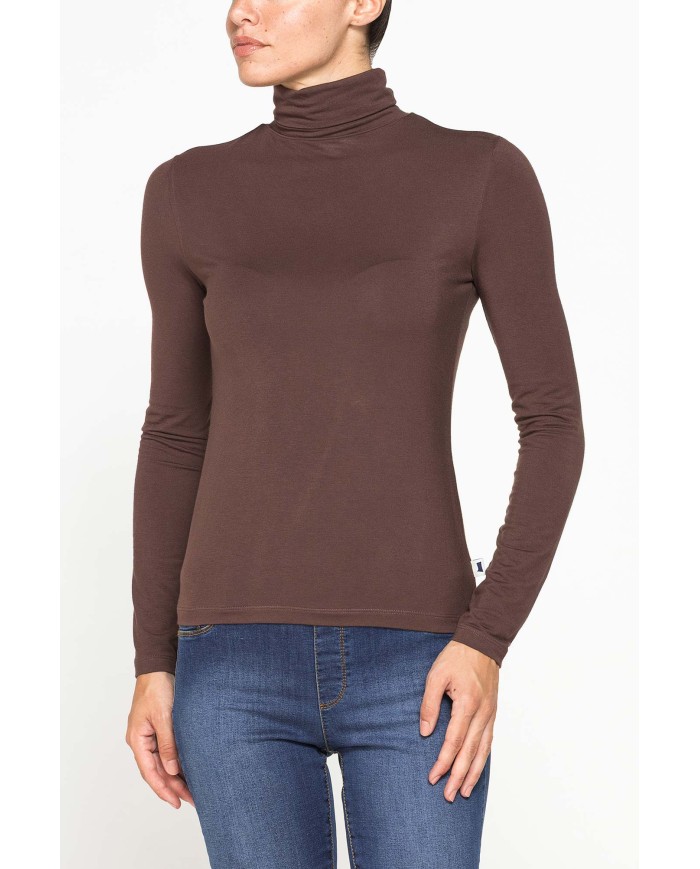 T-SHIRT MANICA LUNGA CON COLLO ALTO