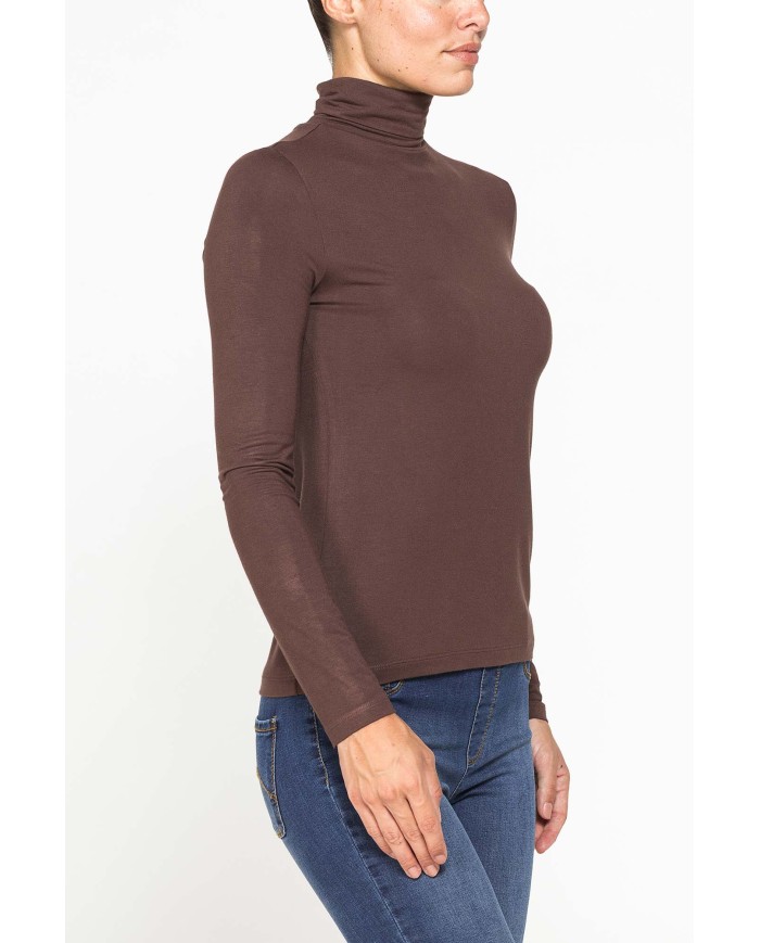 T-SHIRT MANICA LUNGA CON COLLO ALTO