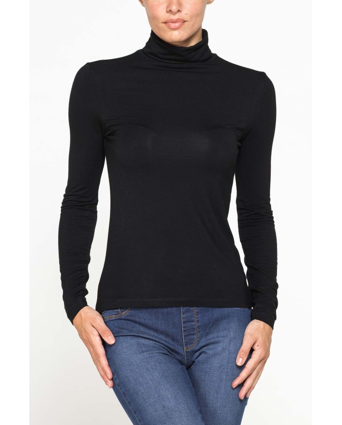 T-SHIRT MANICA LUNGA CON COLLO ALTO