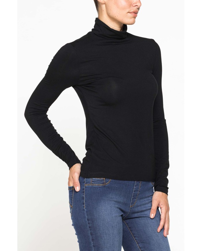 T-SHIRT MANICA LUNGA CON COLLO ALTO