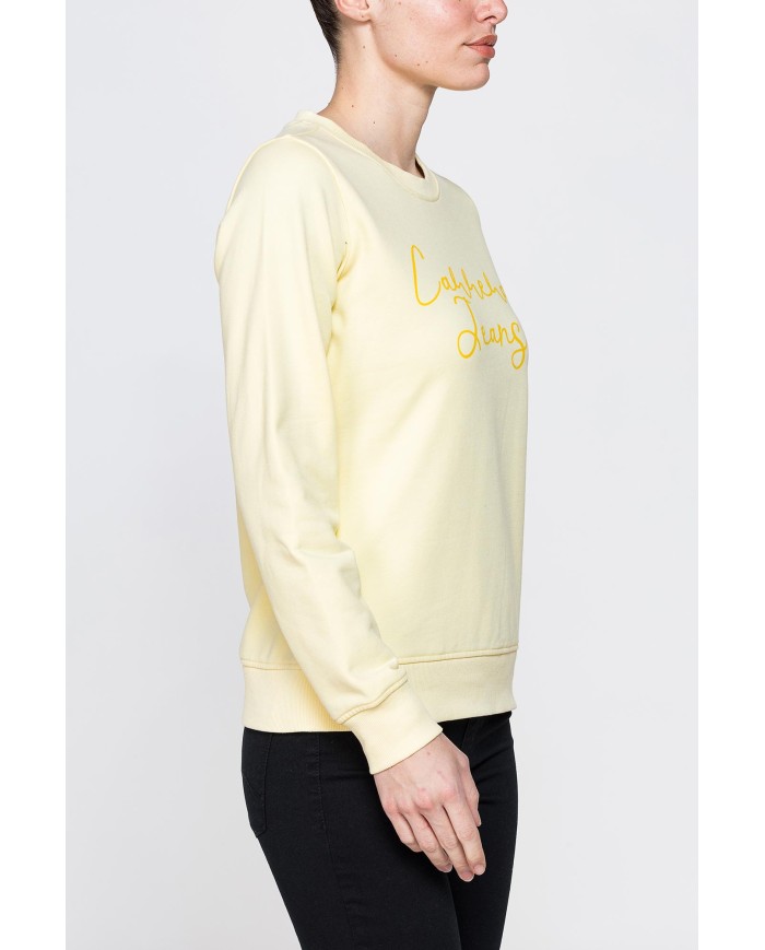 FELPA GIROCOLLO REGULAR FIT CON RICAMO FRONTALE