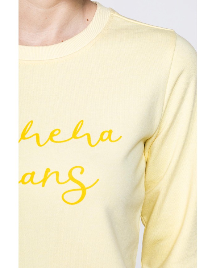 FELPA GIROCOLLO REGULAR FIT CON RICAMO FRONTALE