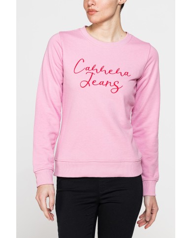 FELPA GIROCOLLO REGULAR FIT CON RICAMO FRONTALE