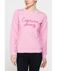 FELPA GIROCOLLO REGULAR FIT CON RICAMO FRONTALE