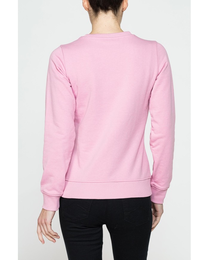 FELPA GIROCOLLO REGULAR FIT CON RICAMO FRONTALE