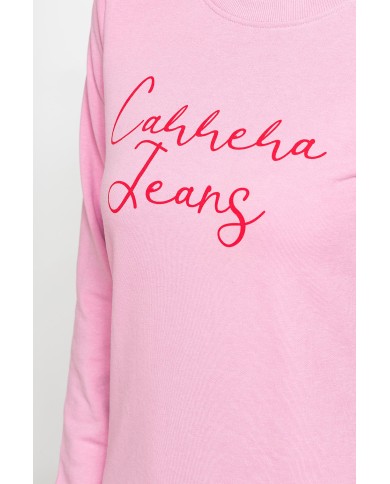 FELPA GIROCOLLO REGULAR FIT CON RICAMO FRONTALE