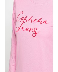 FELPA GIROCOLLO REGULAR FIT CON RICAMO FRONTALE