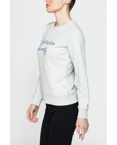 FELPA GIROCOLLO REGULAR FIT CON RICAMO FRONTALE